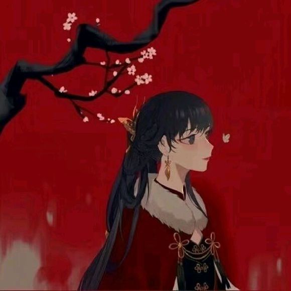 红色·动漫·古风女生头像:就老去吧,孤独别醒来,无处