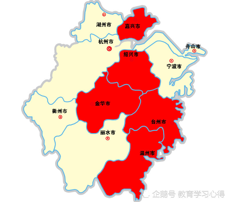 地图看更清楚,杭州和宁波已经是新一线城市,浙江也只有衢州,湖州和