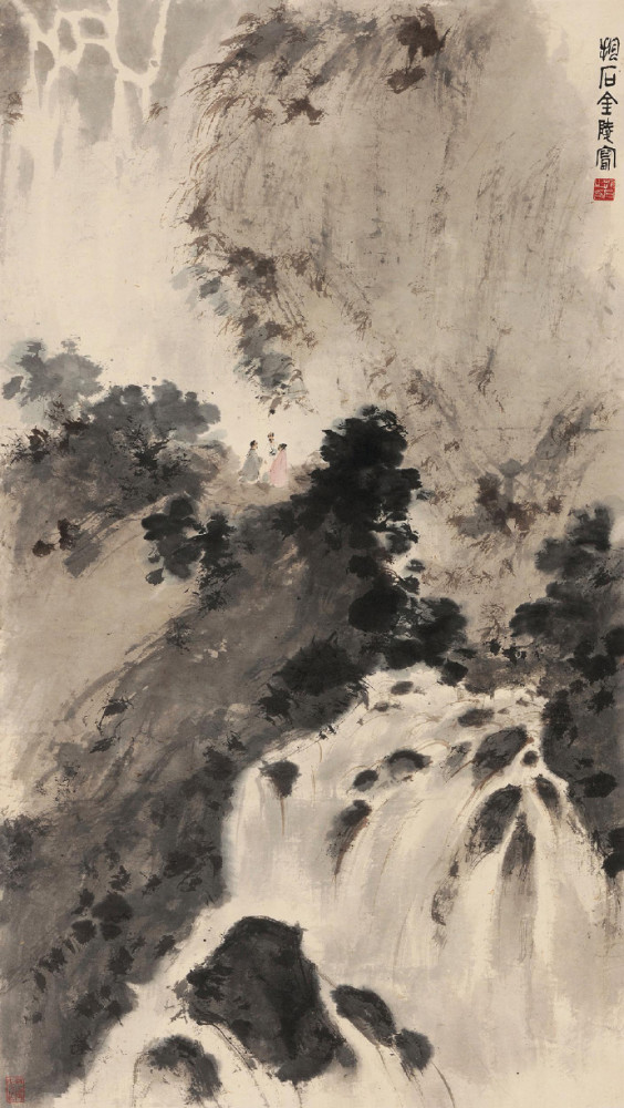 中国画-傅抱石,山水欣赏!