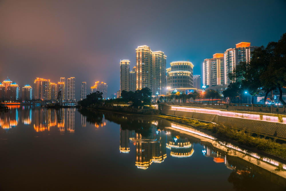 印象福州:福州夜景,摄于福州仓山中洲岛