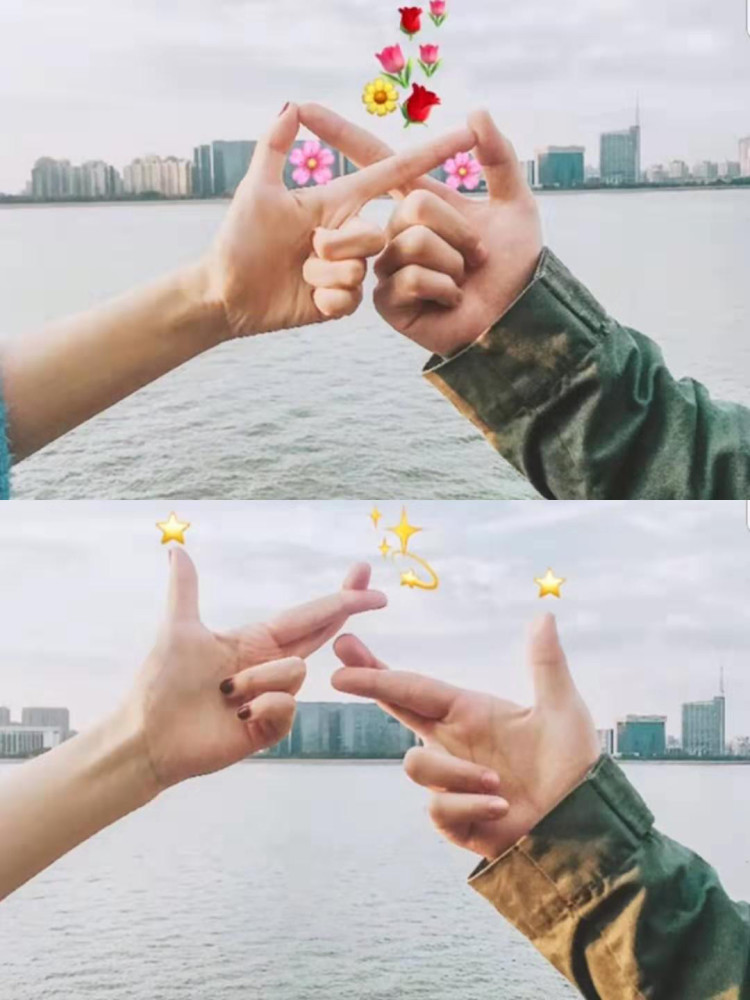 字母,或者比心,简单随意又很有个性,其实不是说比这个手势就很漂亮