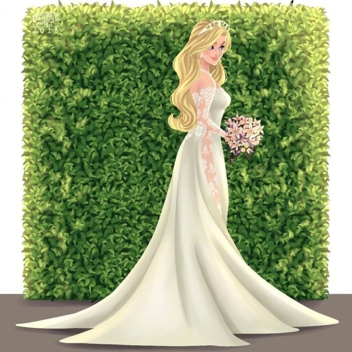 当迪士尼公主穿上婚纱:美人鱼惊艳长腿,艾莎依旧优雅女王范!