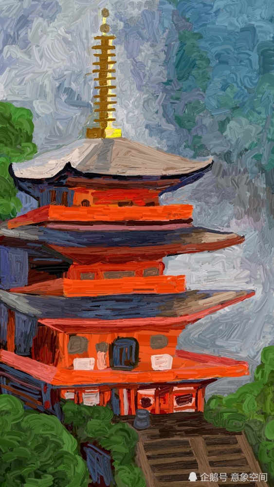 关于中国古建筑的色彩绘画表现