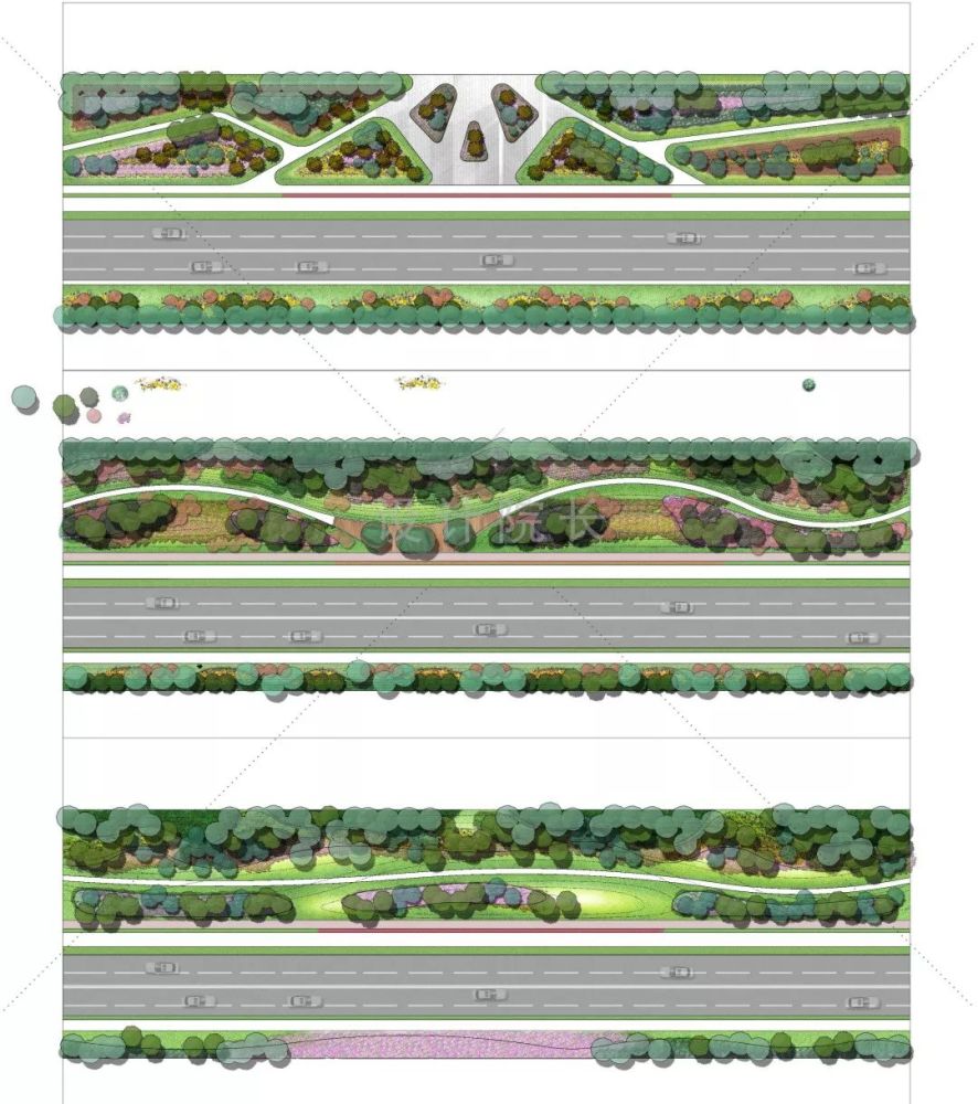 道路绿地ps种树太麻烦?道路绿地平面psd资料包!