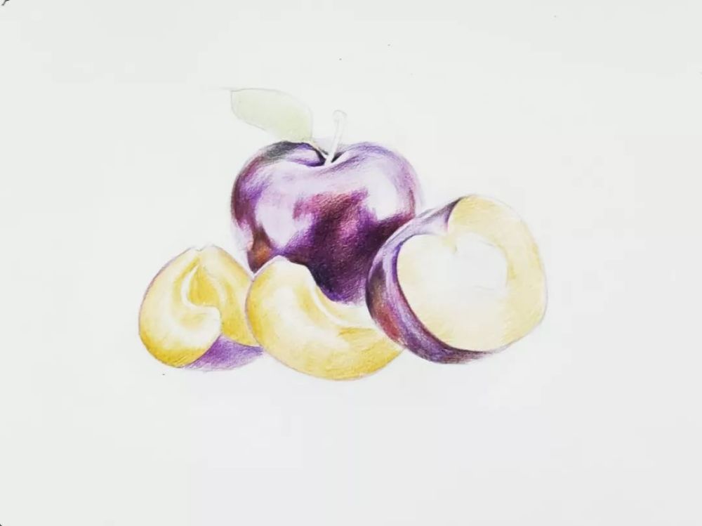 彩铅教程:画一个饱满圆润,玲珑剔透的李子