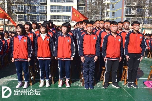 河北定州启明中学举行2019届中考百日誓冲刺誓师大会!
