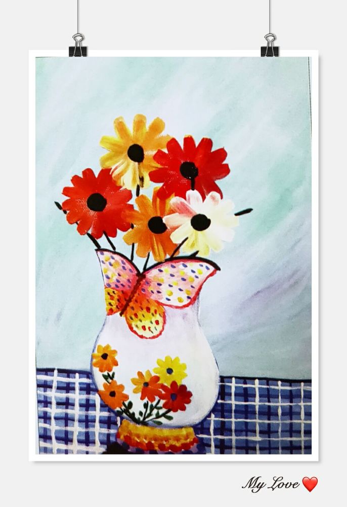 快乐水粉画——多么美丽的花瓶
