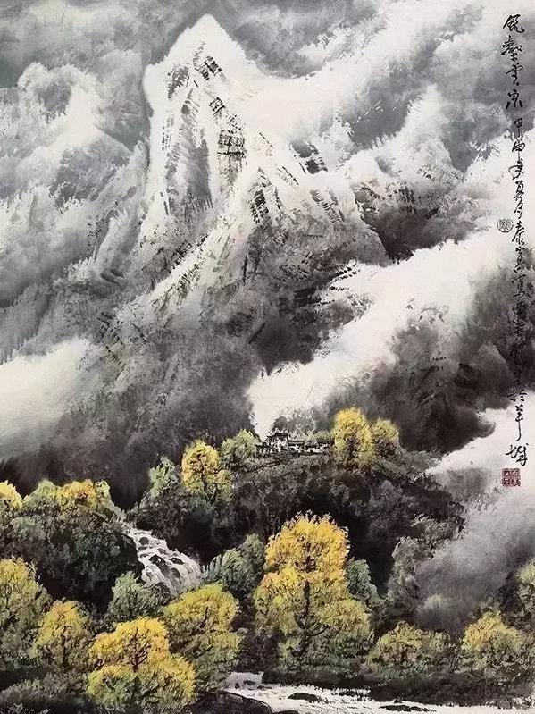 擅画云山胜境,庞泰嵩山水画作品欣赏