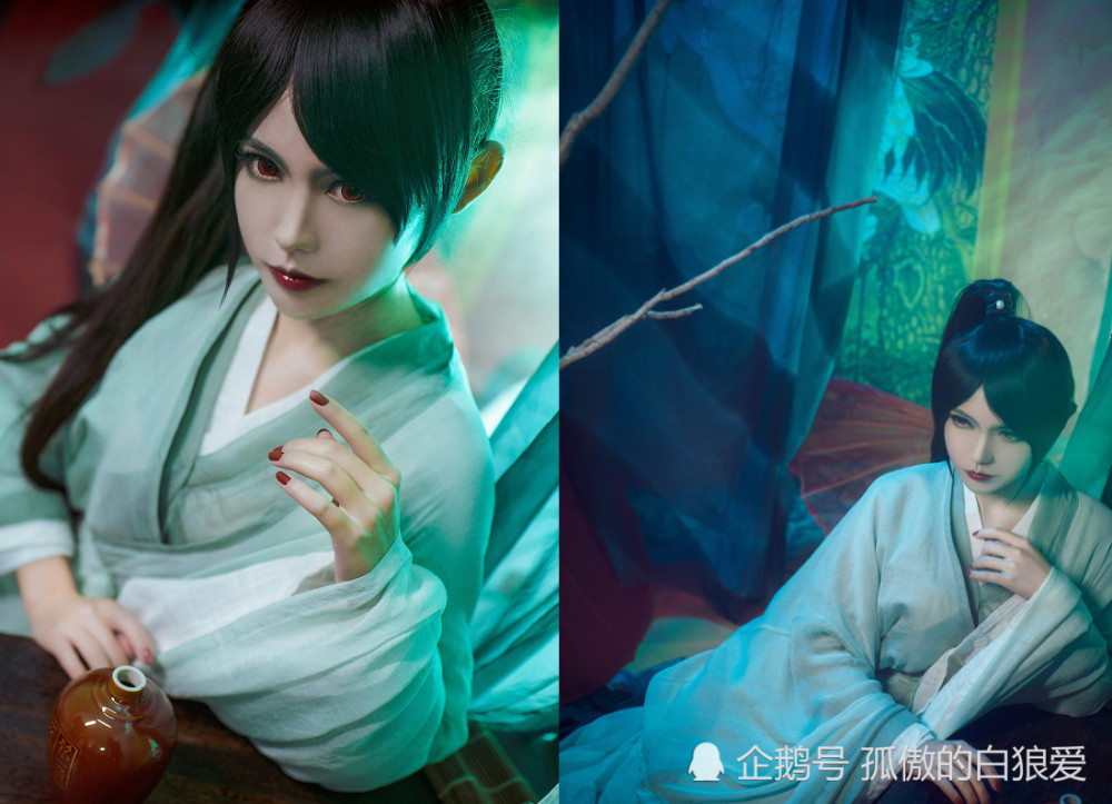女生cos"白蛇缘起"小青,看到这眼神,网友:怕就是本人吧!