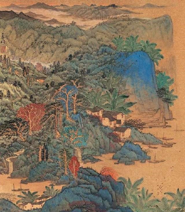 画壮美山川瑰丽多姿,宋玉明青绿山水画作品欣赏