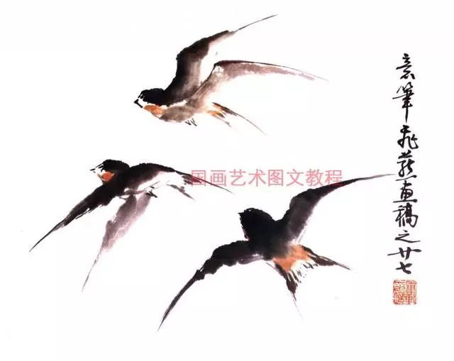 写意花鸟临本:燕子画法