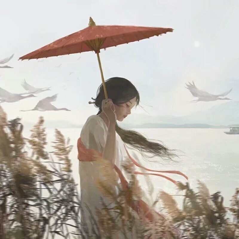 倾国倾城·古风·女生头像:留花瓣随风飘荡,我要将过往都储藏