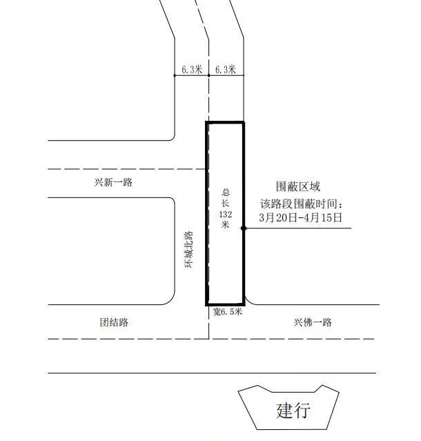 兴宁环城北路实行临时半封闭施工