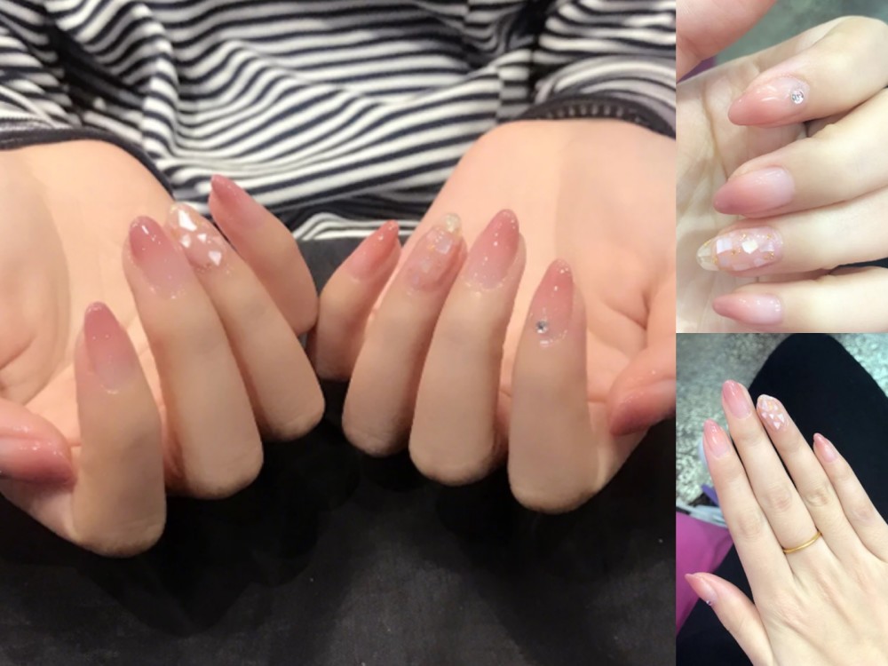 分享5款超显温柔的奶油杏子色渐变美甲图片,颜色低调更显白