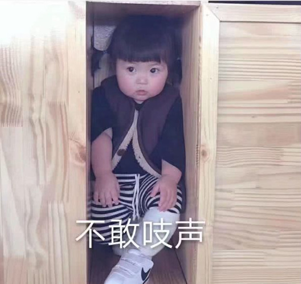 自己一个人躲在小小的柜子了,而且看表情也是一副不敢说话的样子呢