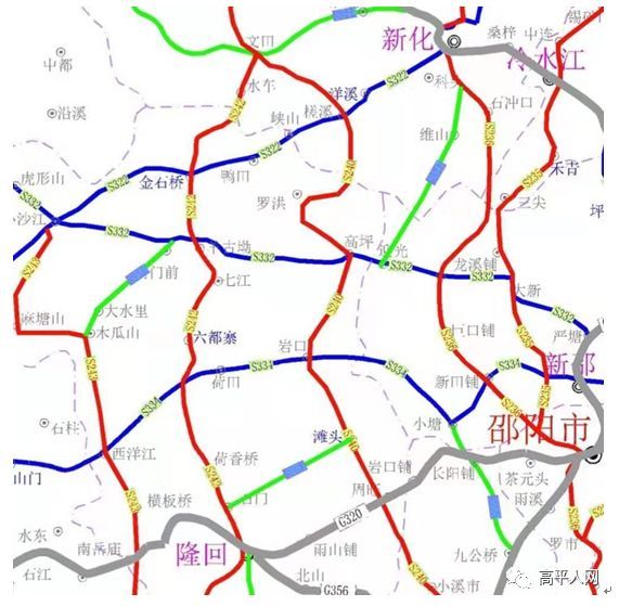 惊闻高平路段已降标 来源:高平人网 湖南省国道省道示意图(部分截图)