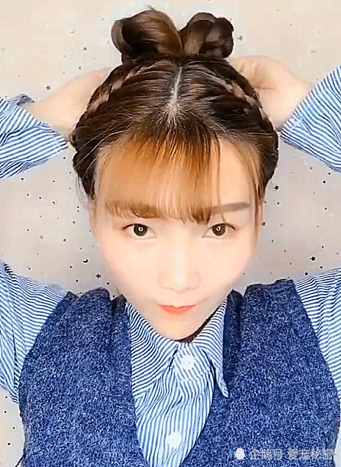 穿汉服别在扎丸子头了!最近这款"娘娘发型"火了,长短发扎都美