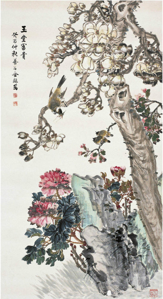 海上画派近现代名家金梦石花鸟画作品欣赏