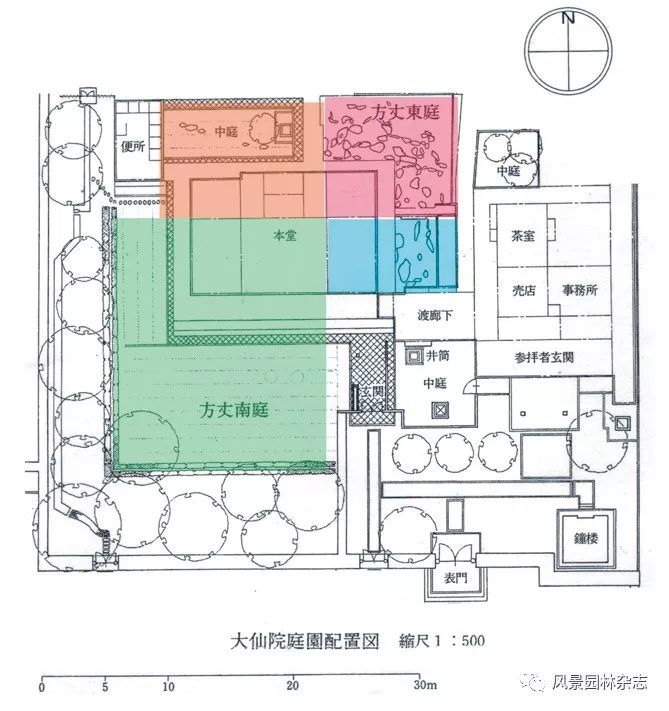 以具有代表性的京都大德寺大仙院中山水画式枯山水庭院为研究重点