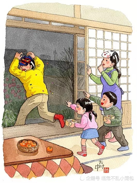 竹中俊裕作品赏析 水彩插画 童年的回忆