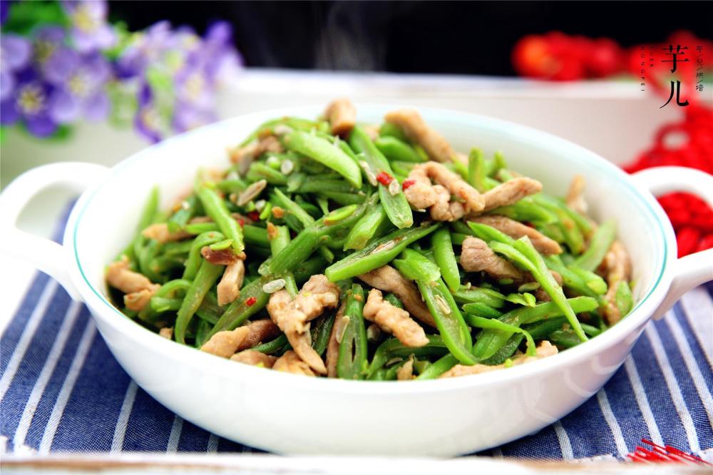 美食,中餐,家常菜,四季豆炒肉,芸豆炒肉