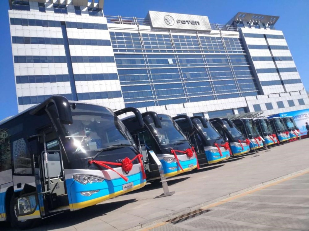 左边四辆为bj6127shevca,右边四辆是bj6123evca-47.