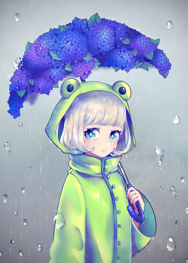 有漂亮的雨衣就能看到不一样的雨天美景,做一个可爱的动漫小可爱