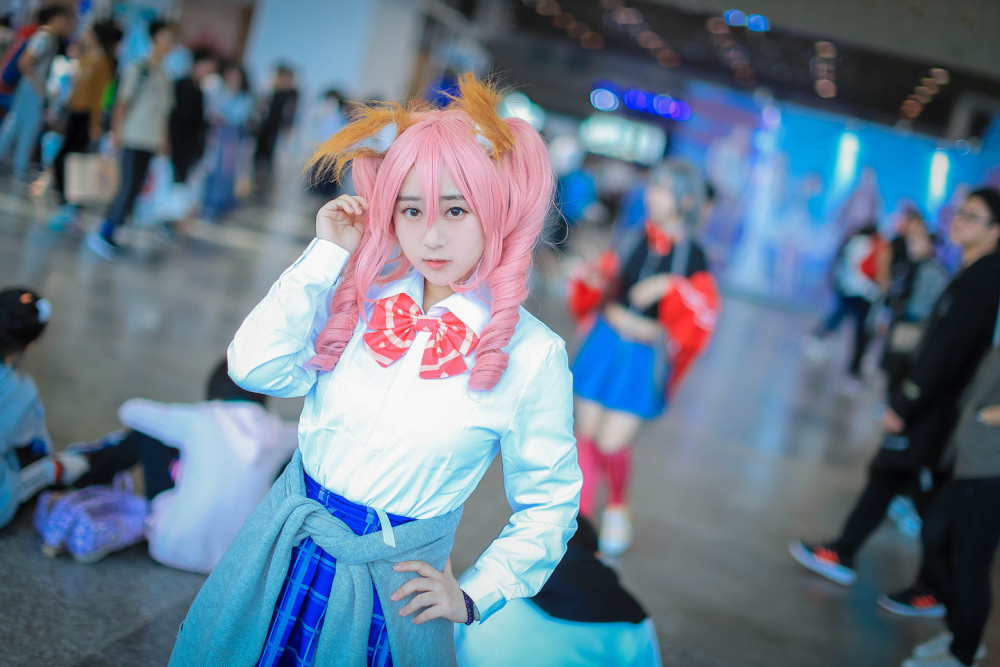 JKcosplay动漫 真人秀,女明星cosplay 动漫游戏cosplay:fgo玉藻前jk制服cosplay
