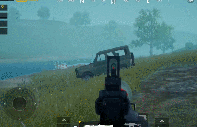 上图是笔者拿着rpg-7火箭筒打吉普车的示意图,可以看到rpg-7的命中