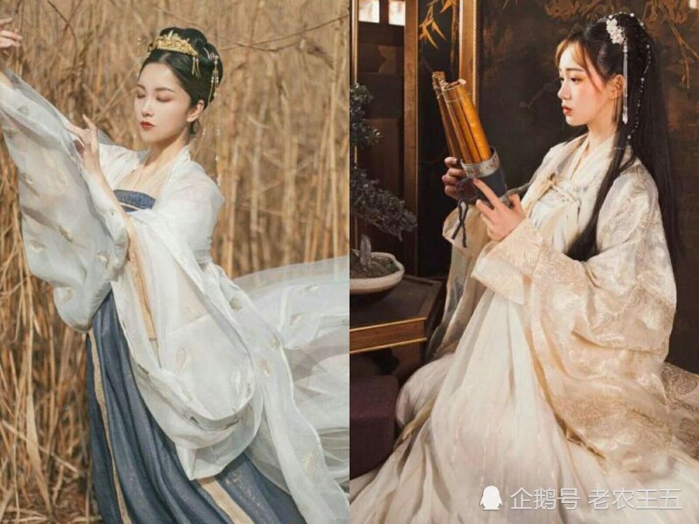 19年唯美星空汉服,粉色温婉,白色仙气,却被蓝色的"迷"