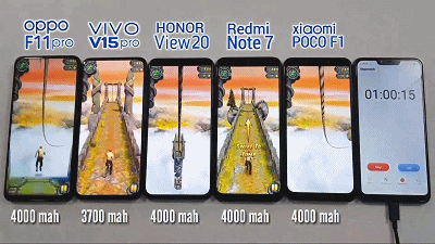 5手机续航测试:荣耀v20第3红米note7第4第一当之无愧
