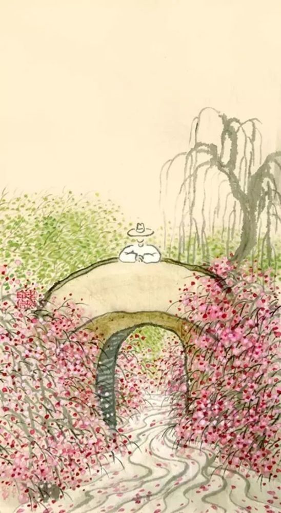 老树画画:春色这般美好,只想醉卧花丛