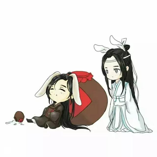 动漫《魔道祖师》q版男神,包子脸的魏无羡太可爱了