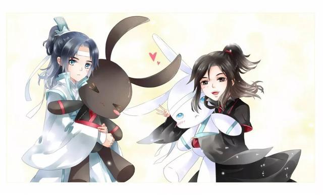 动漫《魔道祖师》高清壁纸,q版蓝忘机还是很会照顾人