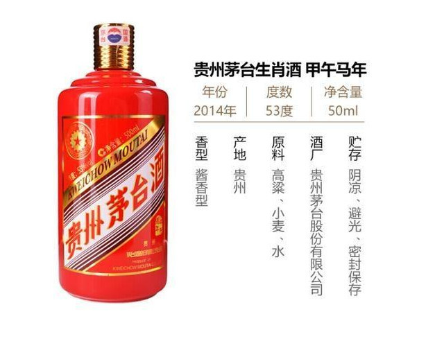 产品类型:贵州茅台酒(甲午马年)