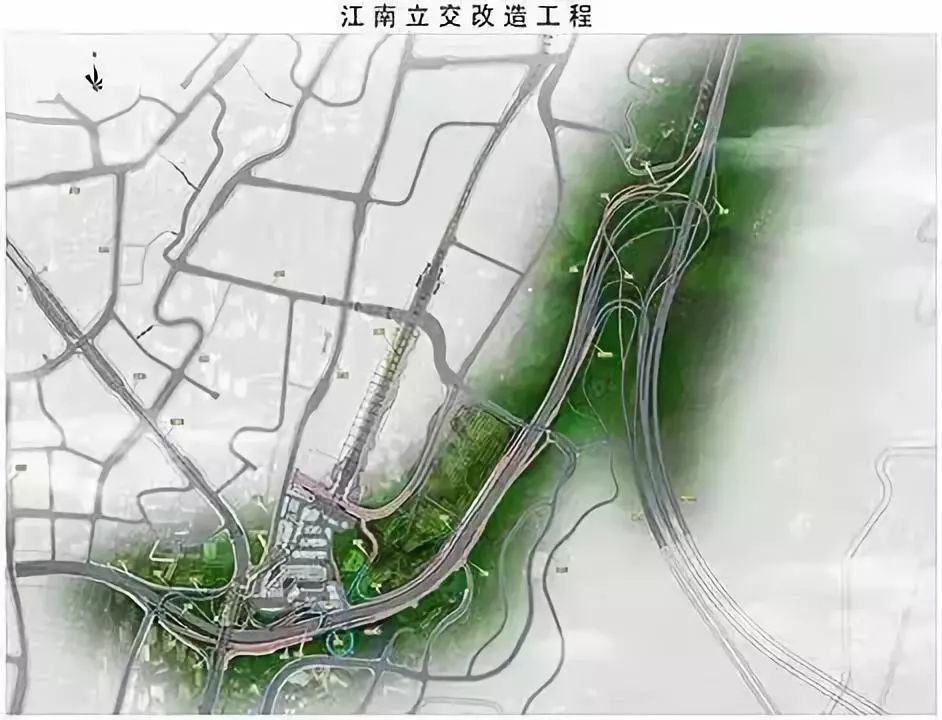 江南立交改造工程  新增 江南大道,学府大道往海峡路的定向匝道,缓解