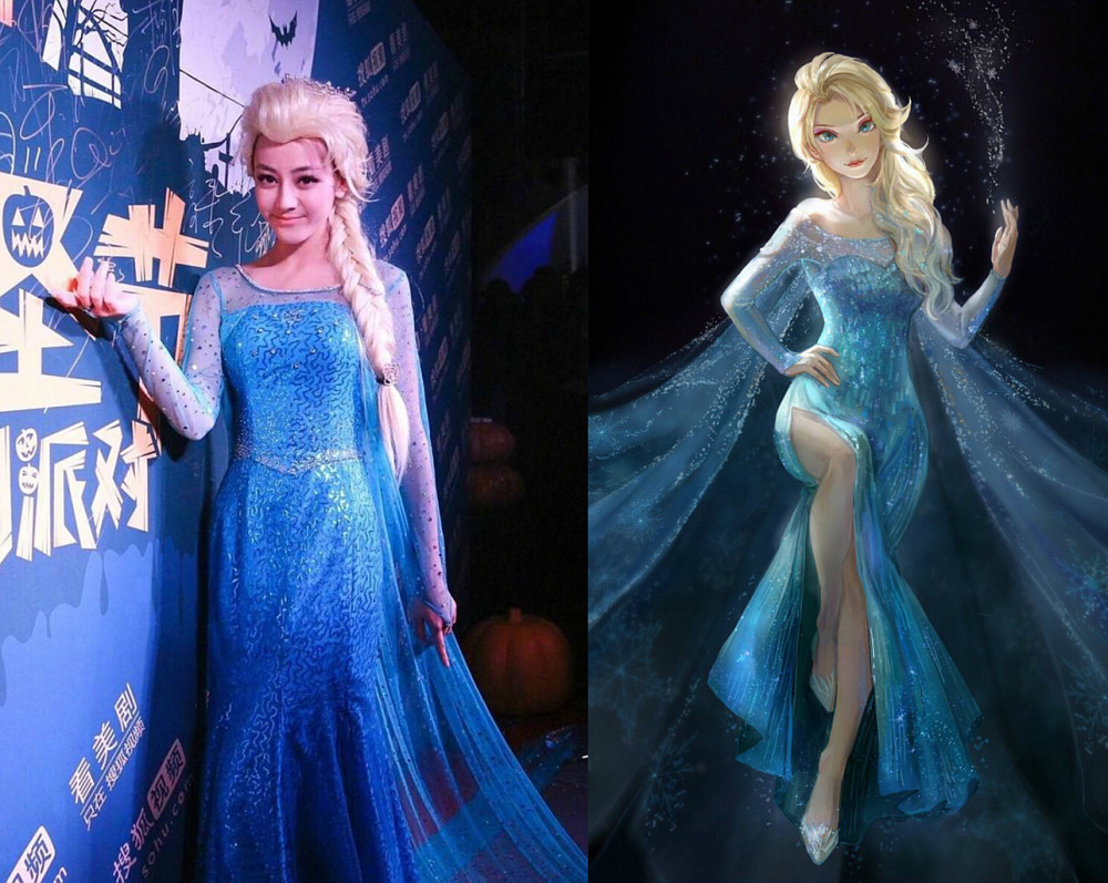 女明星cos冰雪女王:有人美如画,有人辣眼睛,还原最高竟是她