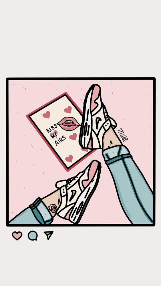 创意潮流鞋子插画个性图片手机壁纸