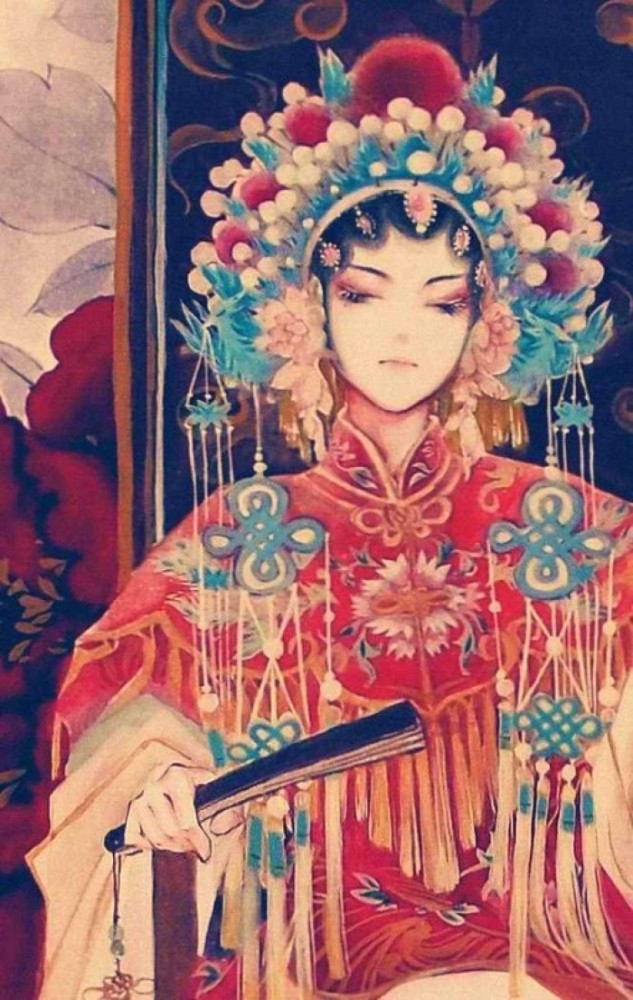 唯美·红衣·古风壁纸:一朝春去红颜老,花落人亡两不知