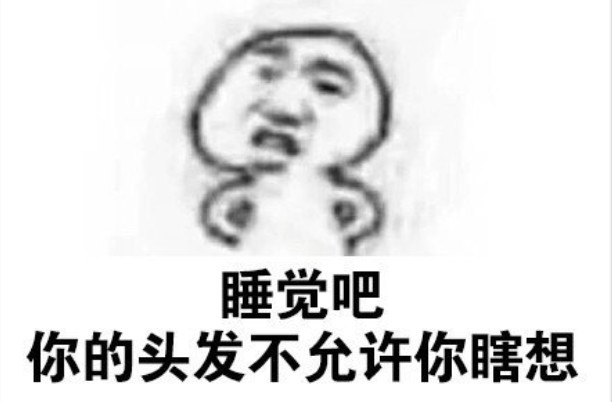 最近超火聊天专用表情:睡觉吧,你的头发不允许你瞎想!
