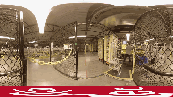 用VR的方式来看看亚马逊大仓库的360度视频吧