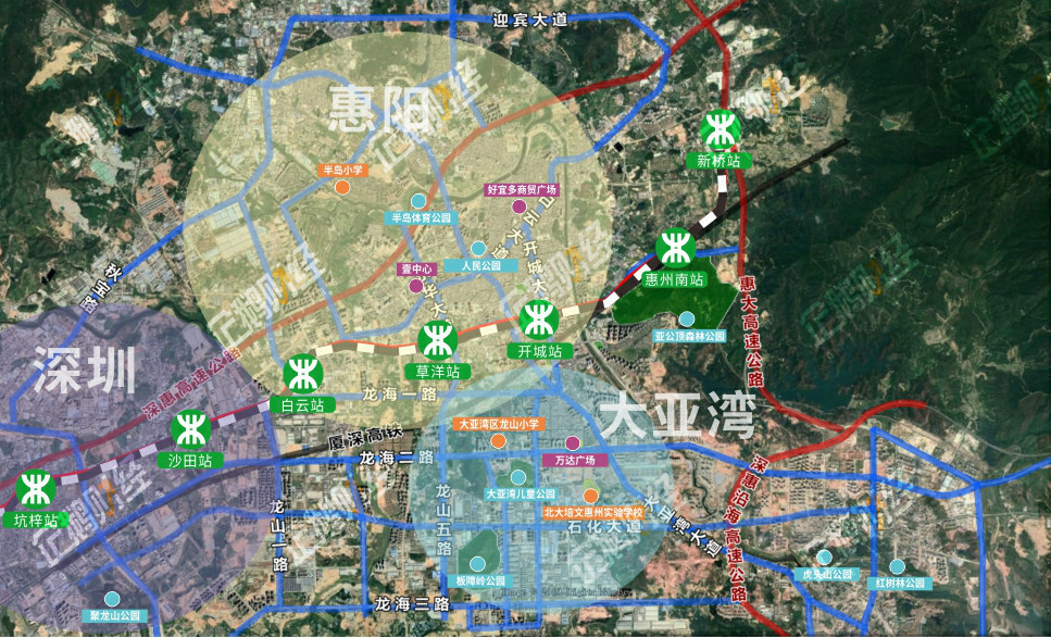 根据此前规划,深圳地铁14号线惠州段线路起于新桥站,沿爱民路,白云
