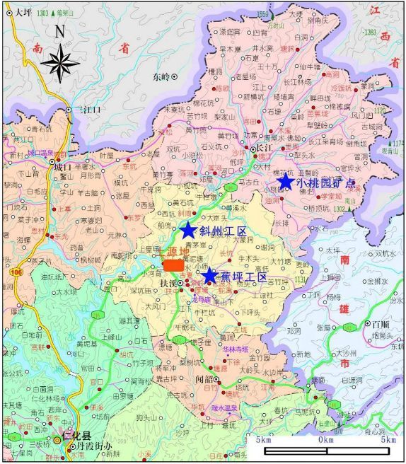 (501工区),斜州矿井(503工区),蕉坪矿井(504工区)等矿井和508水冶矿