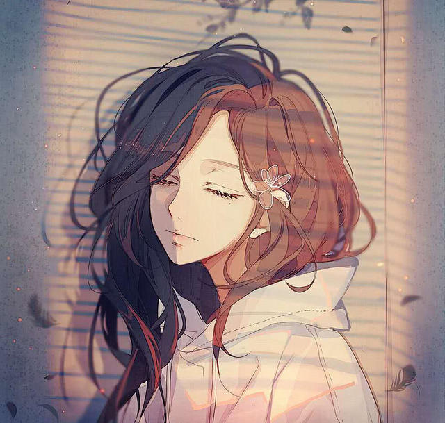 甜美动漫女生头像:风吹过的地方有你的影子.或许,这便