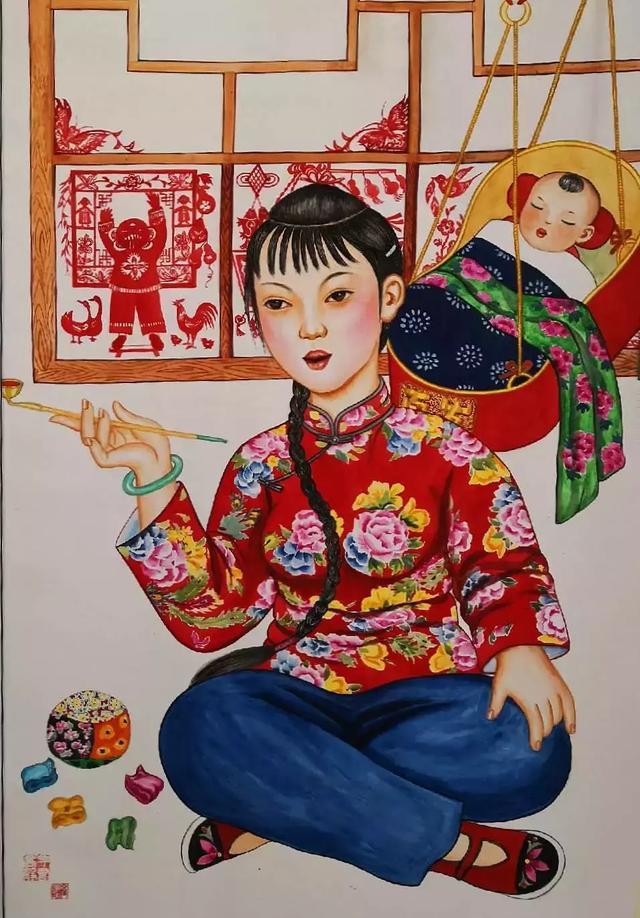 年画,高静,通榆年画,大姑娘小媳妇,闯关东,非遗传承人