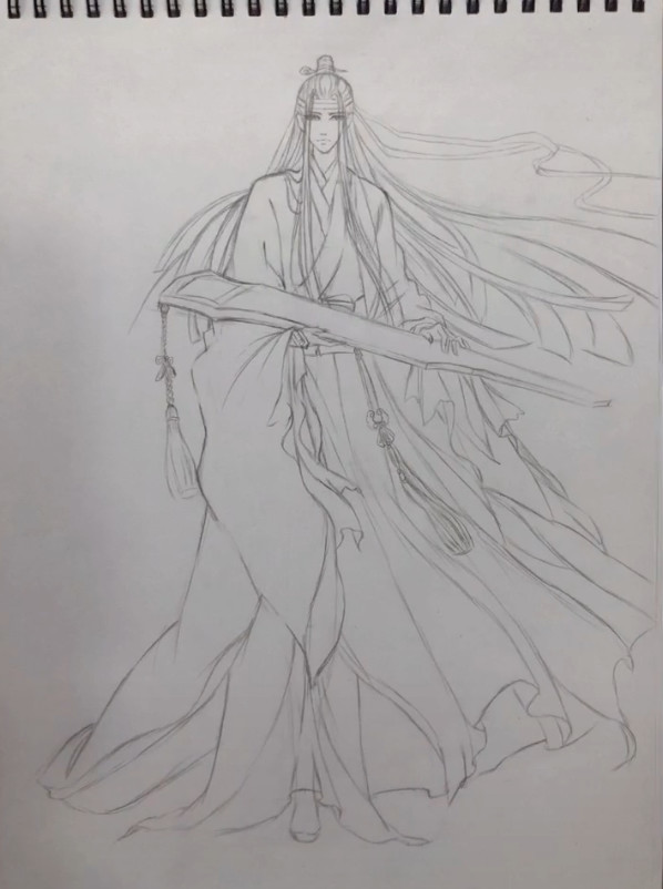 美术生画魔道祖师,看到9头身的蓝忘机,网友:听我的心跳!