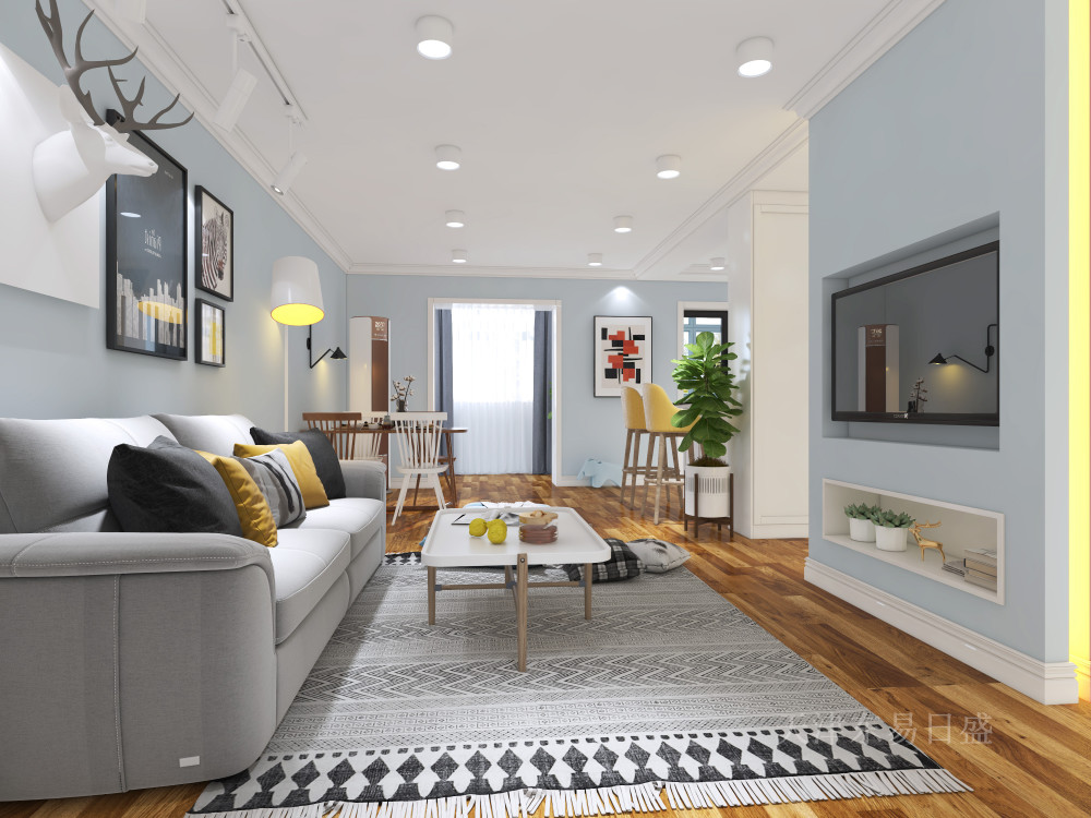 105平米冠华公寓北欧风格装修效果图,丰富动人的空间效果