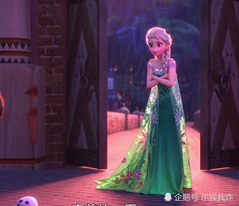 艾莎女王蓝色衣服变成绿色,是什么样子?效果太惊艳了