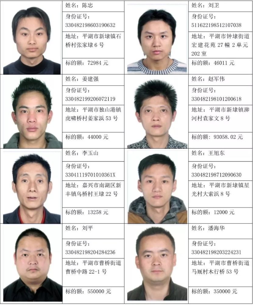 平湖又有100多名"老赖"曝光!照片,住址全在这了
