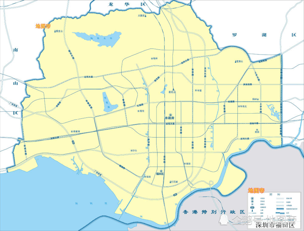 深圳市福田区地图,有660米的深圳第一高楼